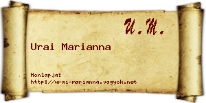 Urai Marianna névjegykártya